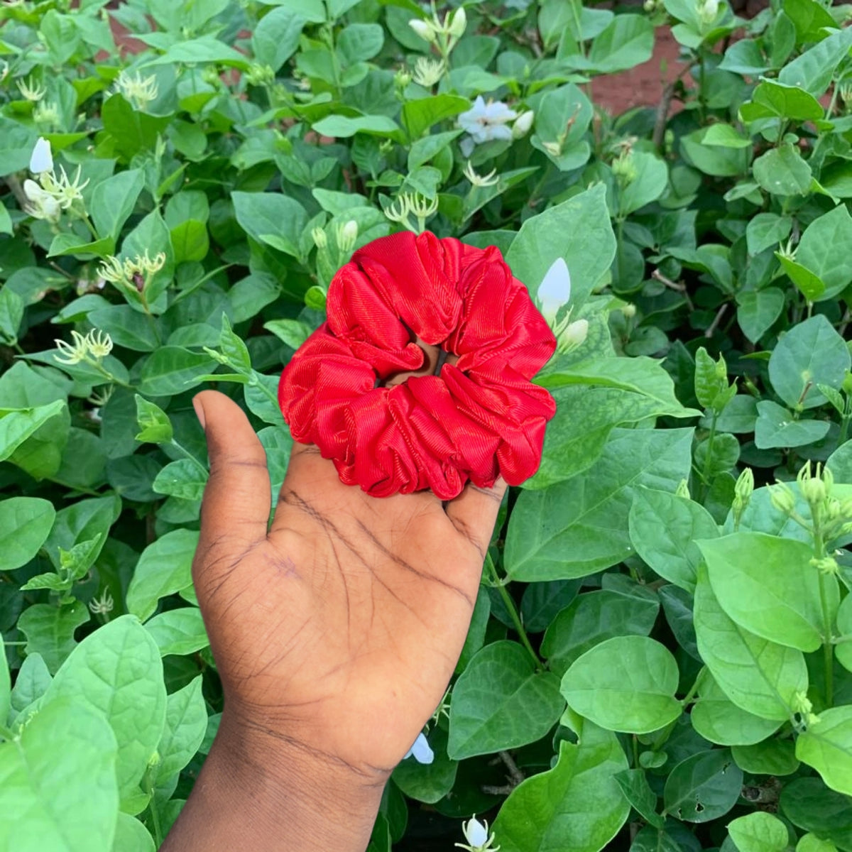 Classic Red Satin Hair Scrunchie
