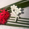 Cream White Twin Flora Clutch