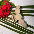 Matte Khaki Beige Bubble Geometric Hair Claw Clip | Elongated Non-Slip Round Disk Clutcher