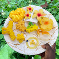 Marigold Sun: Premium Yellow & Tropical Floral Hair Accessories Set