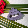 Matte Lavender Purple Heart Multi-Flower Hair Claw Clip