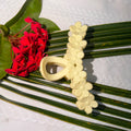 Creme Matte Multi-Flower Geometric Hair Claw Clip