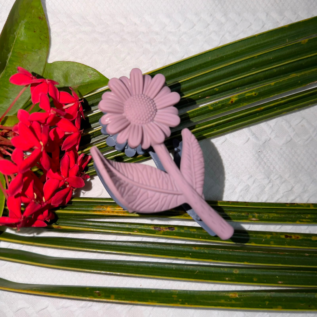 Matte Two-Tone Sunflower Hair Claw Clip