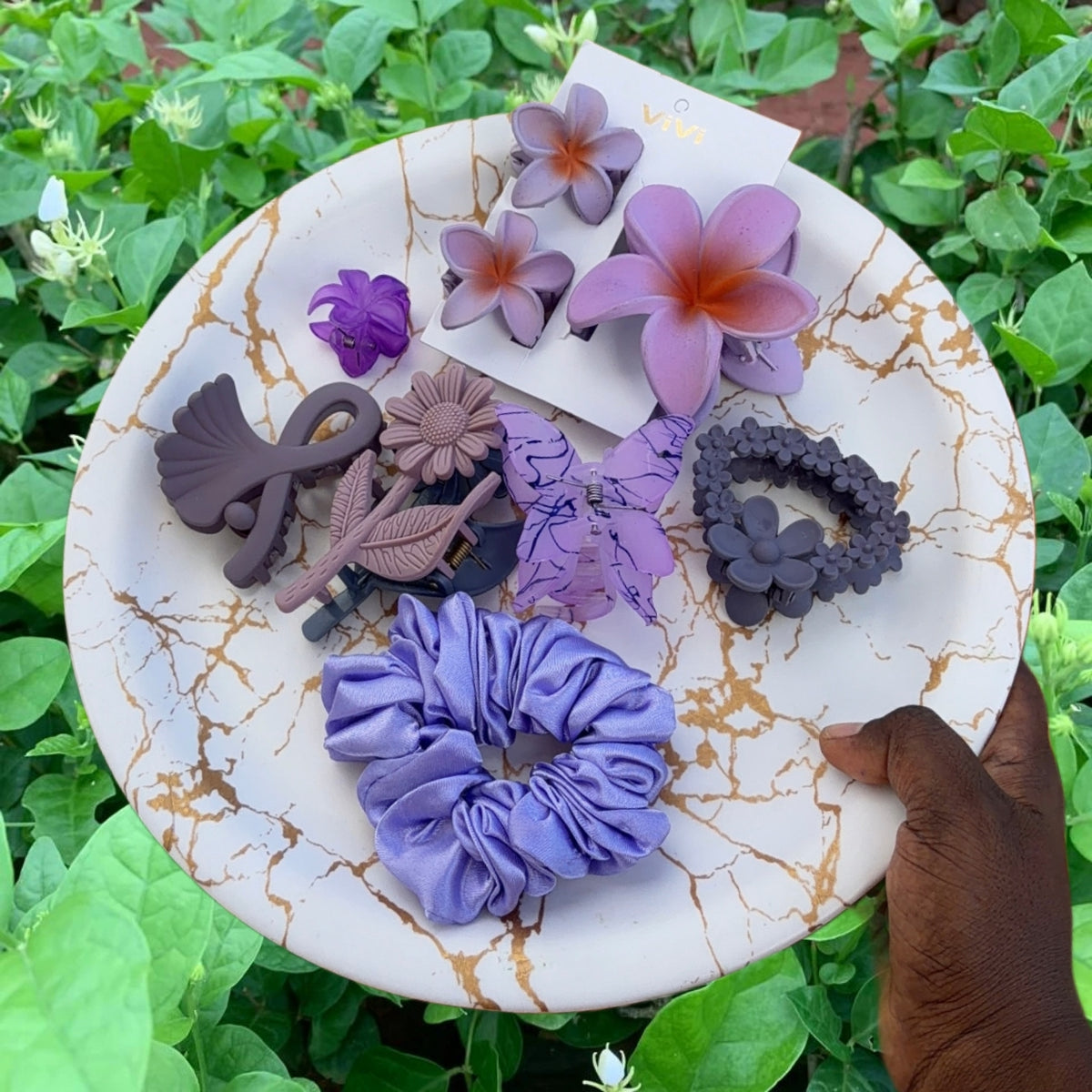 Lavender Haze – Aesthetic Orchid & Mauve Hair Accessory Set 💜