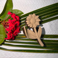 Matte Two-Tone Coffee & Dark Brown Sunflower Hair Claw Clip