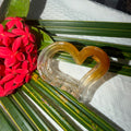 Aesthetic Amber Honey Brown Heart Hair Claw Clip - Minimalist Korean Style Clutcher for Women