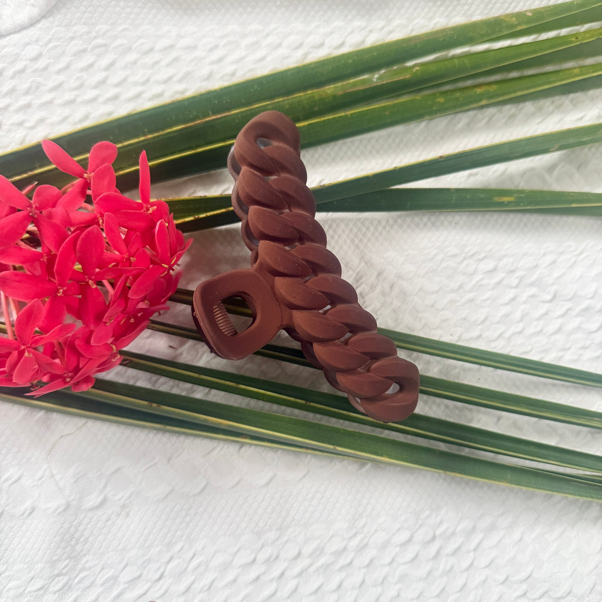 Brown Hair Braid Clutch