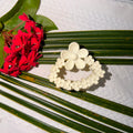 Matte Cream White Heart Multi-Flower Hair Claw Clip